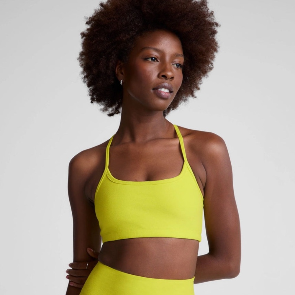 Beyond Yoga Spacedye Slim Racerback Bra - Citrus Lime Heather Size Small